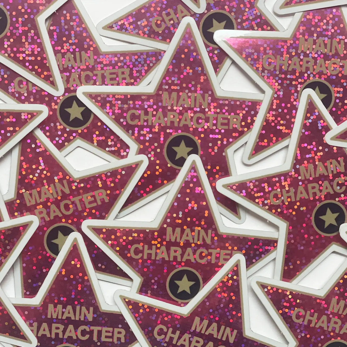 Glitter Main Character Star Sticker