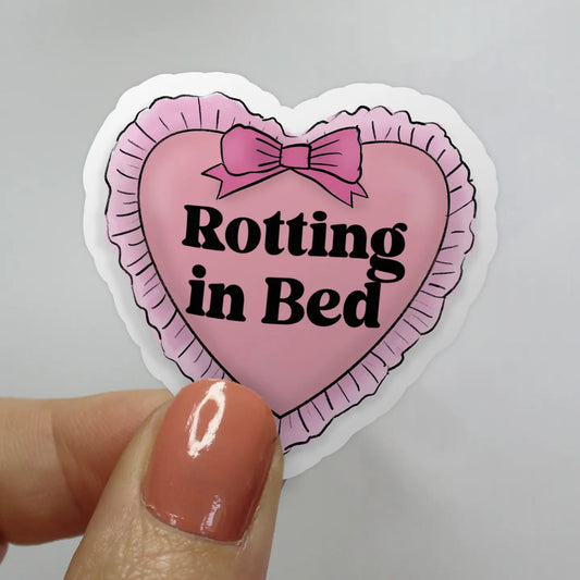 Rotting in Bed Heart Sticker