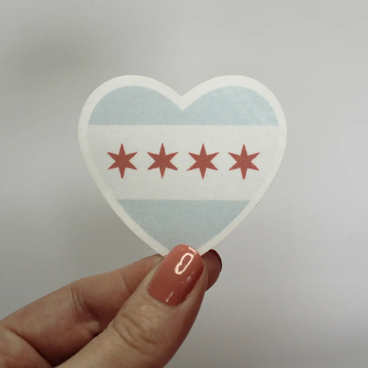 Chicago Flag Heart Sticker