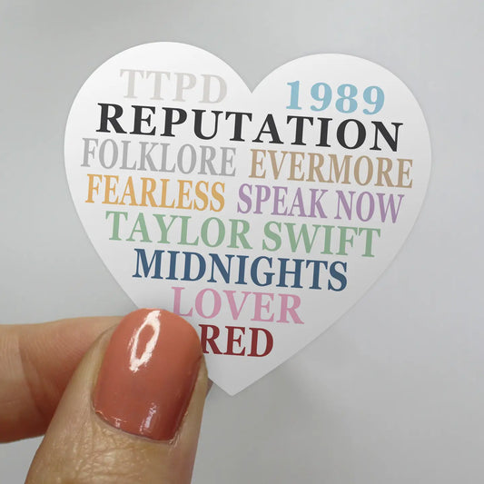 Taylor Swift 11 Albums Heart Sticker