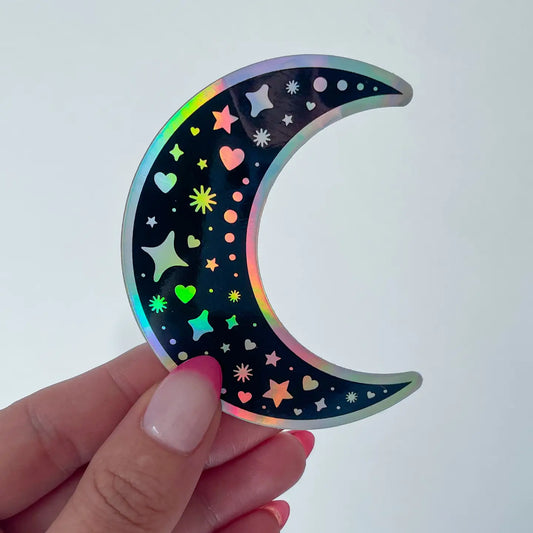 Celestial Moon Holographic Sticker