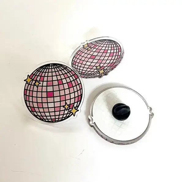 Pink Disco Ball Acrylic Pin