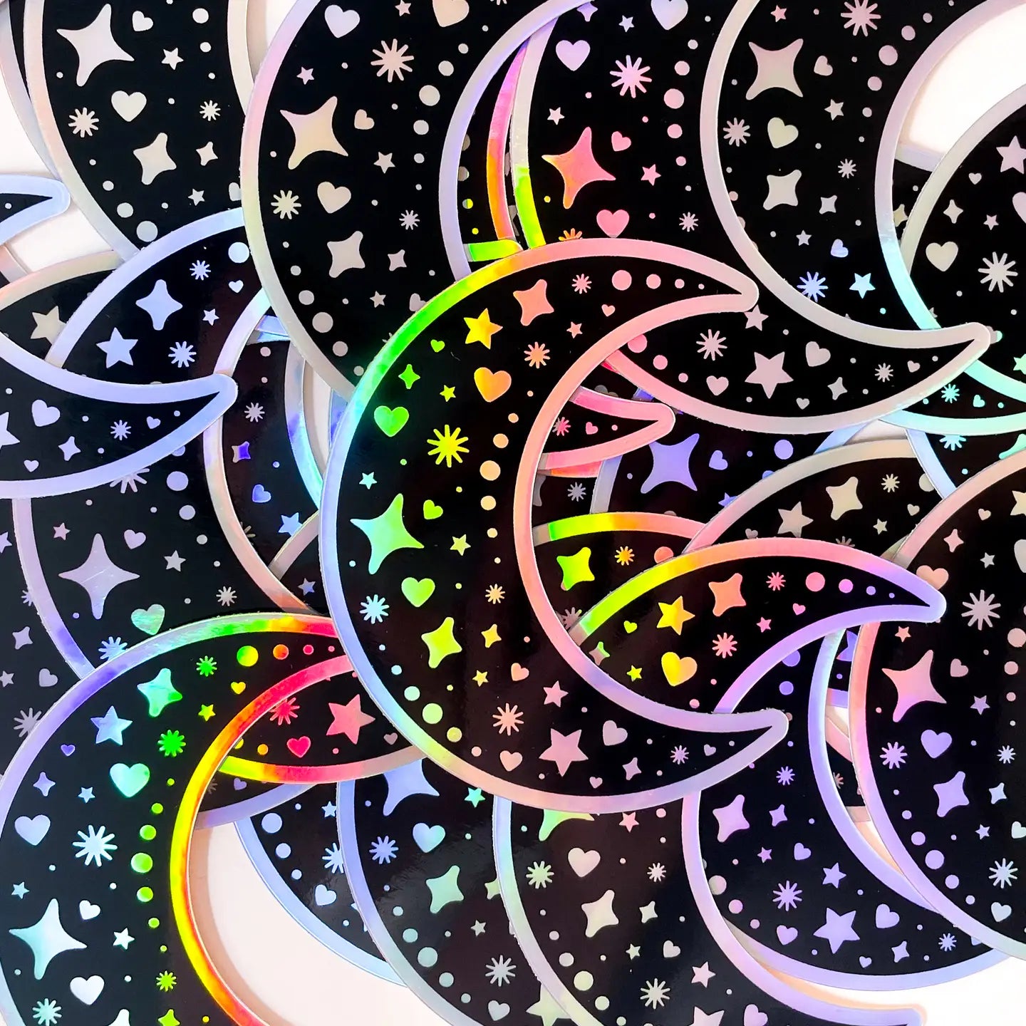 Celestial Moon Holographic Sticker