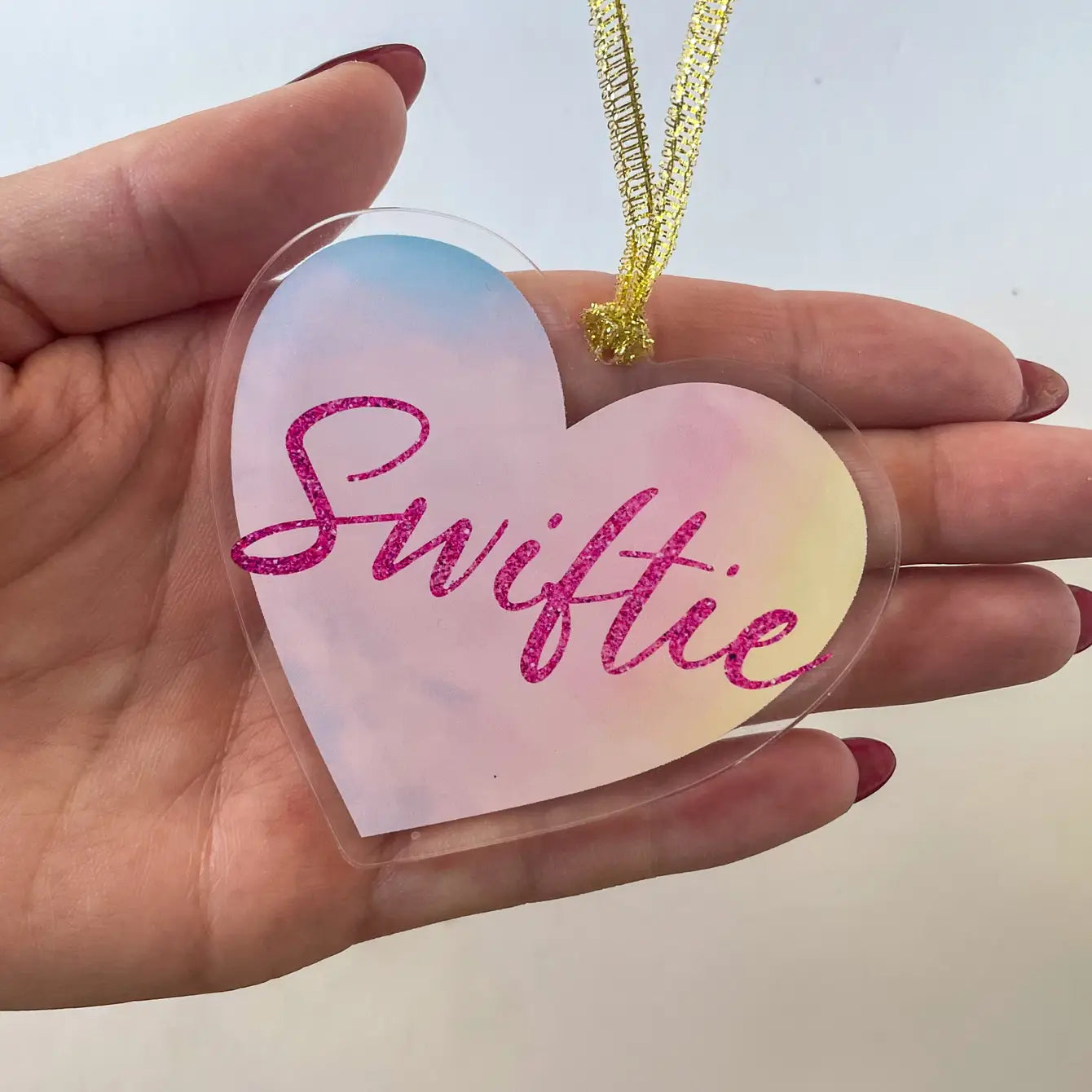 Swiftie Lover Heart Taylor Swift Acrylic Christmas Ornament