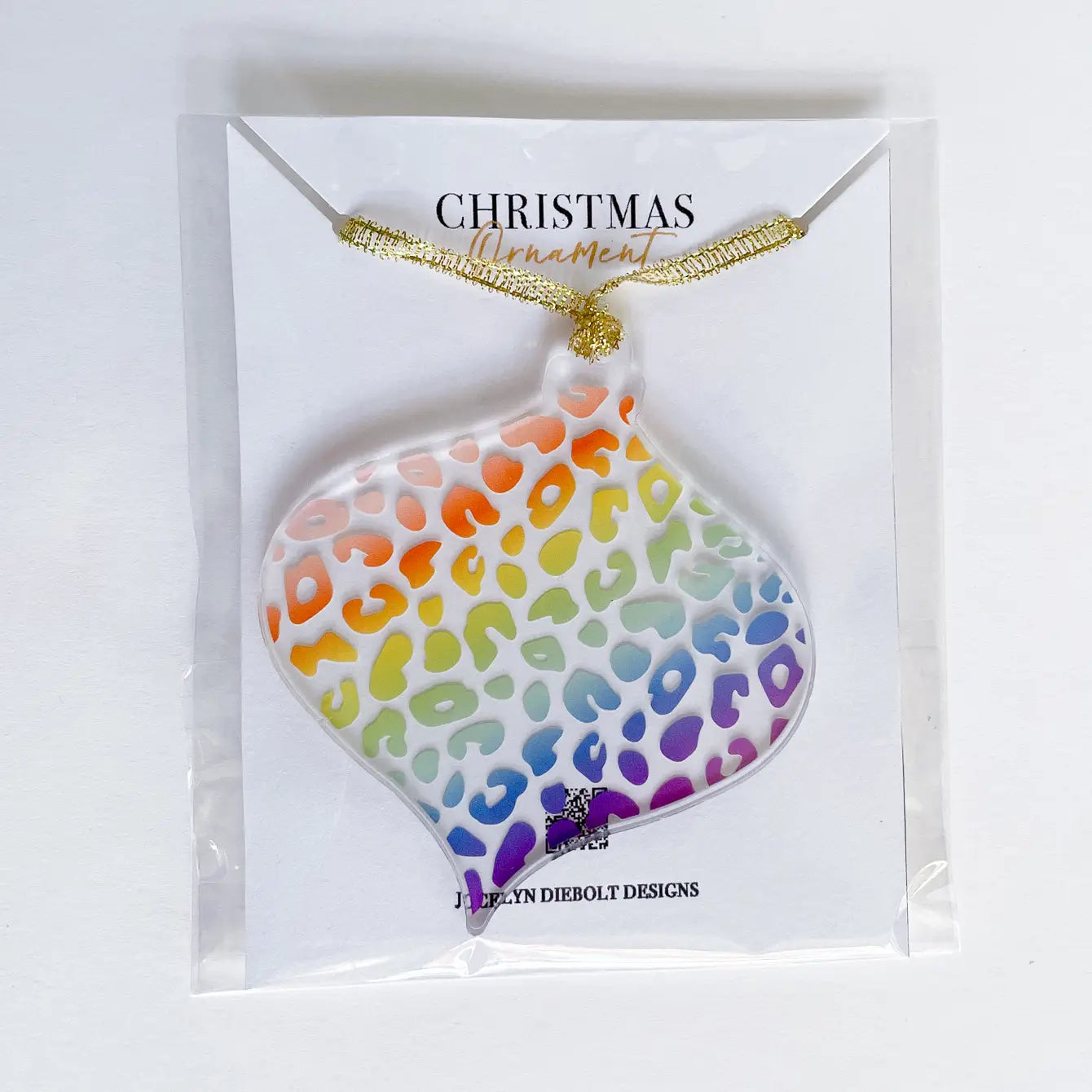 Rainbow Animal Print Acrylic Christmas Ornament