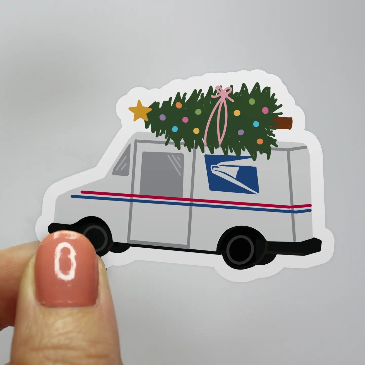 Christmas Mail Truck Sticker