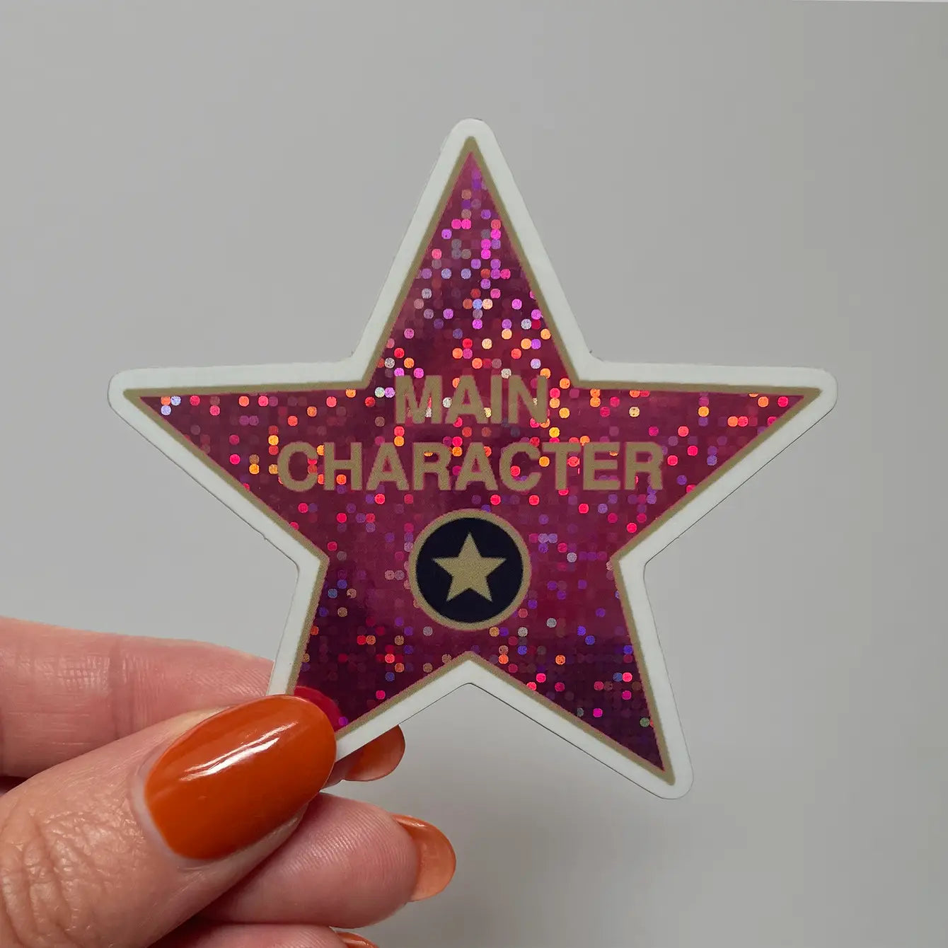 Glitter Main Character Star Sticker