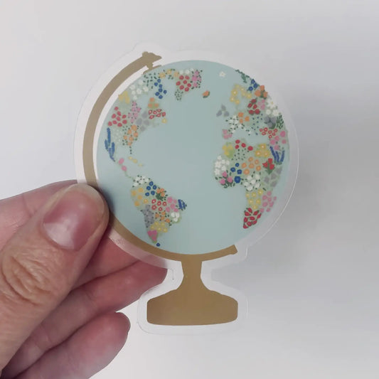 Clear Floral Globe Sticker